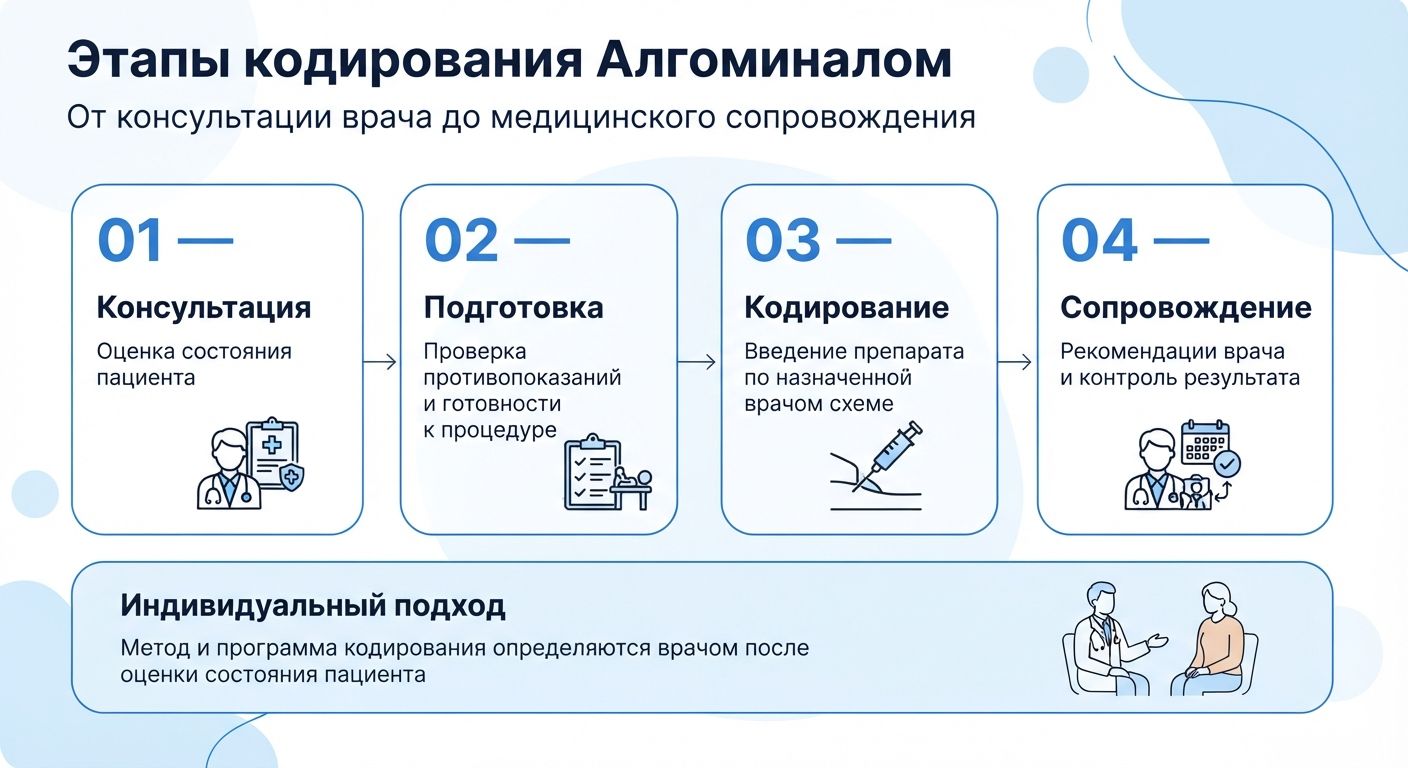 Кодирование препаратом «Алгоминал» в Балаково инфографика